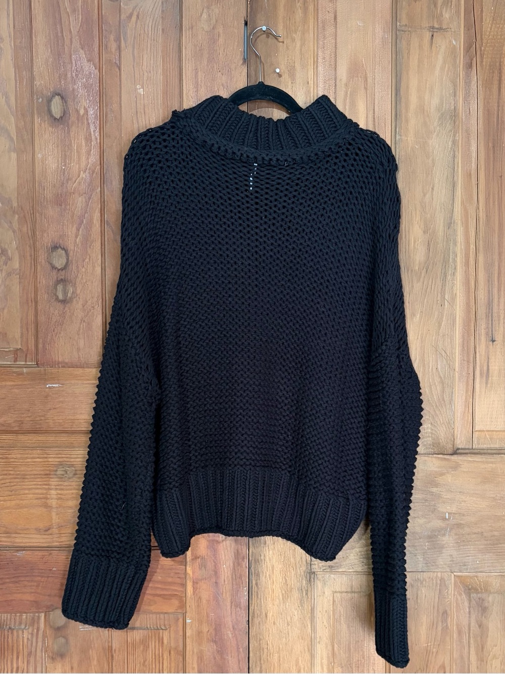 Free People – My Only Sunshine Chunky Mock Neck Sweater – Black – Sz. L - Picture 5 of 8